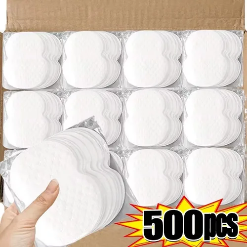Imagen 2 del producto Almohadillas desechables para el sudor de las axilas, parche absorbente de sudor, desodorantes de verano, almohadillas no tejidas, transpirables, ultrafinas, 10/500 Uds.