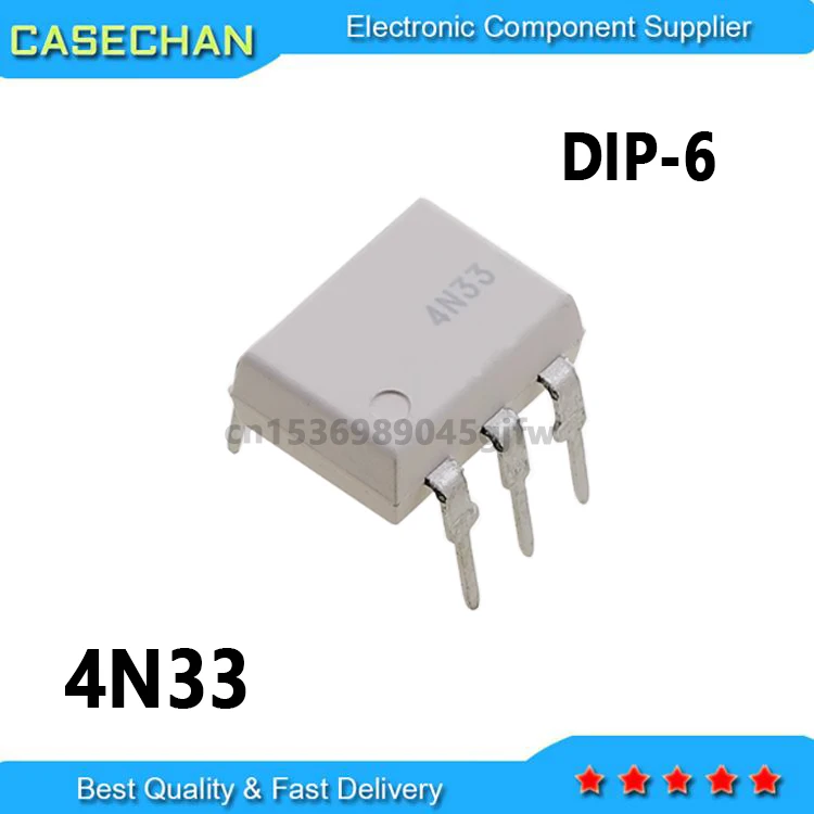 10PCS New and Original   4N33 DIP-6  photoelectr coupler