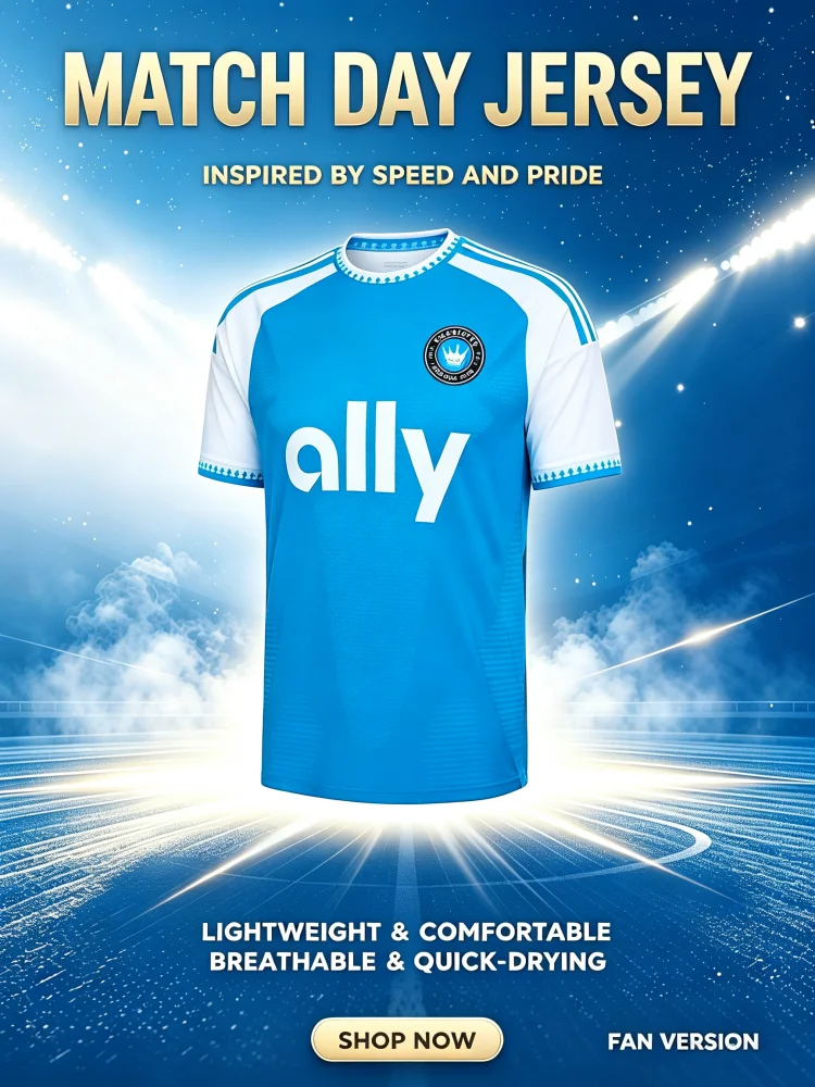 26‑27 Charlotte Soccer Jersey Men Women Short Sleeve Quick Dry Football Fan Match Training Sport Uniform Moto Family Kids Tees