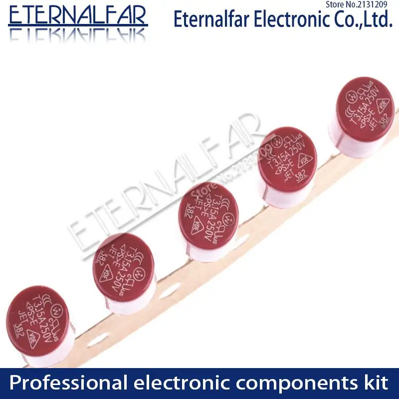 Round Fuse Slow Blow T500mA T1A 2A 2.5A T3.15A 4A 5A 6.3A 8A 10A 250V 382 Plastic T2A LCD TV Power Board Commonly Water Purifier