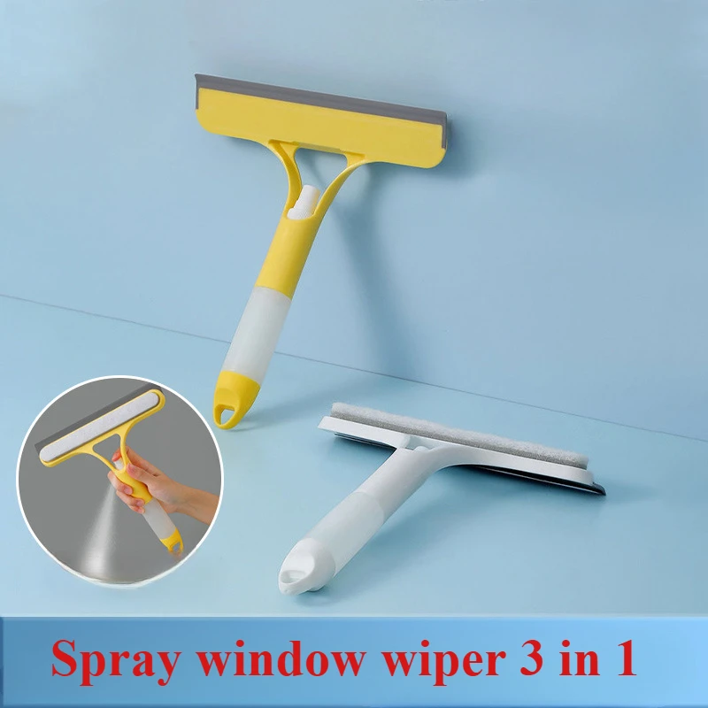 

3-in-1 Shower Scraper Cleaner Bathrooms glass cleaning mirror with watering can Squeegee Clean Floor Window Tool Water Wiper