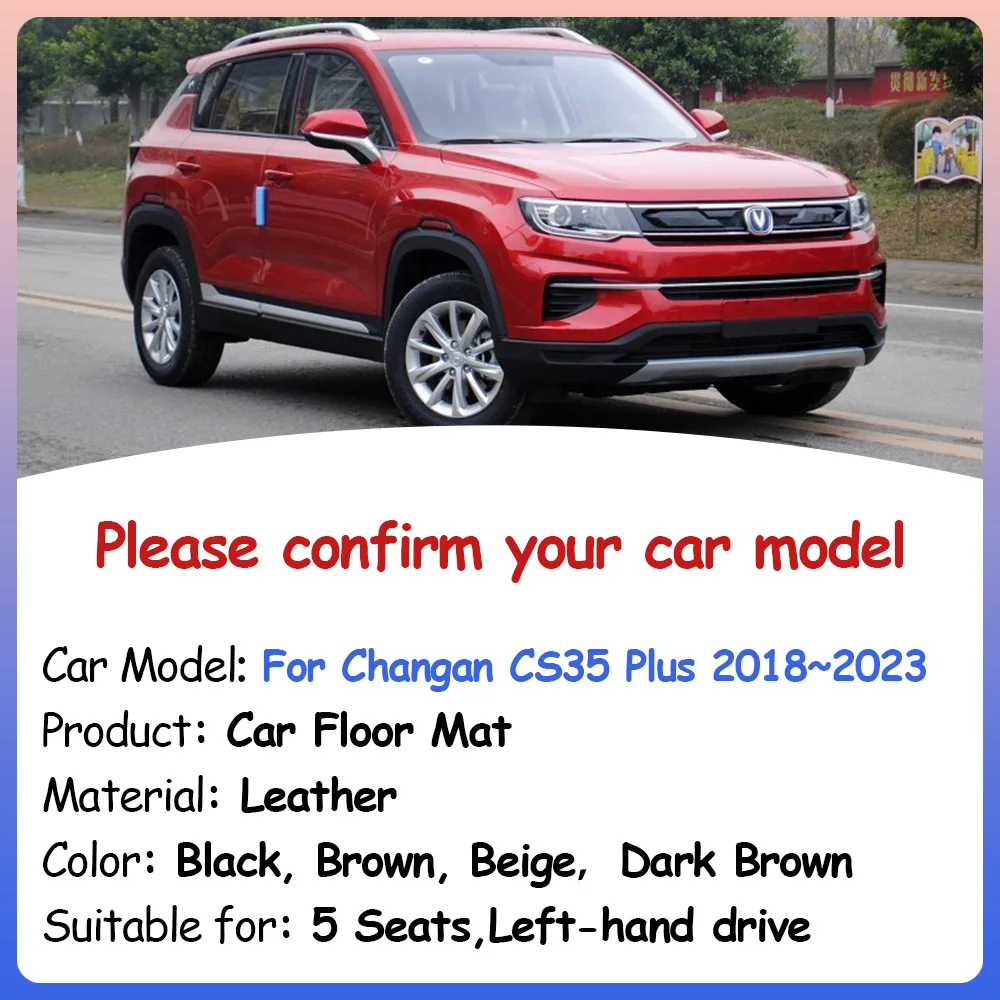 Car Floor Mat for Changan CS35 Plus 2018~2023 2021 Foot Parts Covers Custom Leather Panel Liner Carpets Rug Interior Accessories