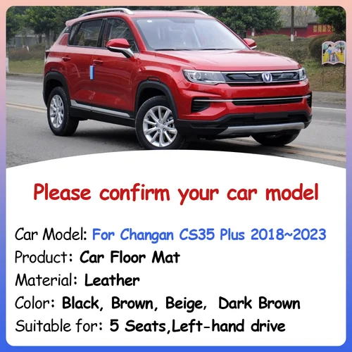 Imagen 2 del producto Alfombrilla de coche para Changan CS35 Plus, 2018 ~ 2023, 2019 2020 2021 2022, cubiertas de piezas de pie, revestimiento de Panel de cuero personalizado, alfombras, alfombra, accesorios interiores