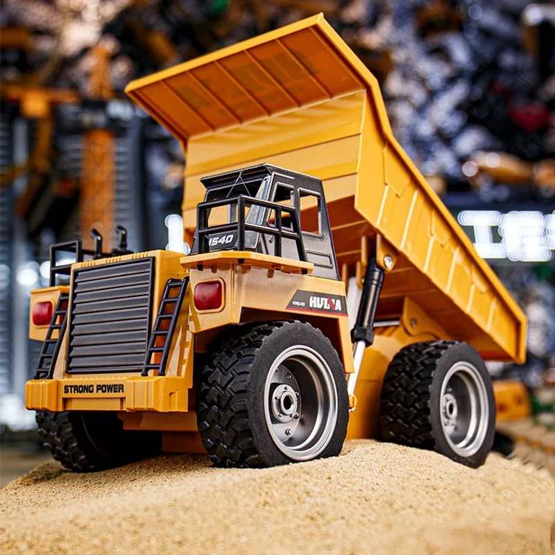 Huina 1534 RC Dump Truck 1/18 Scale 9 Channel Alloy Remote Control Tipper Lorry Engineering Vehicle Model Hobby Toy Gift For Boy
