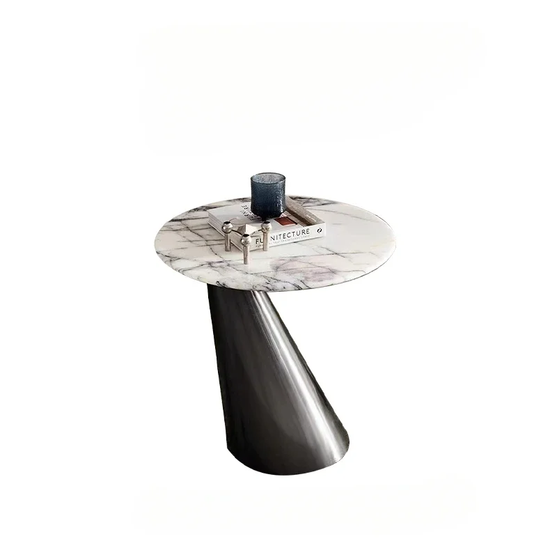 

Luxury Marble Corner Table Modern Design Stone Tea Table Living Room Study Balcony Solid Natural Stone Side Table