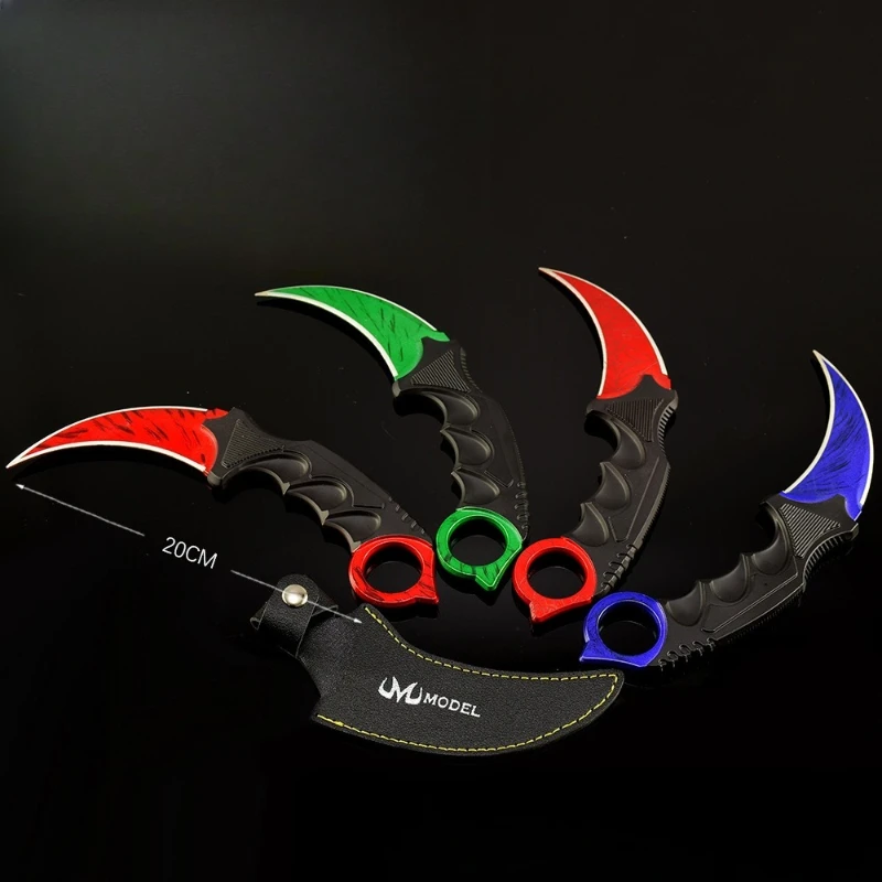 20cm/7.87in Gadżety do gier Crimson Web Claw Knife z kaburą Model broni Melee Sword Metal Craft Ornament Boy Toy Gift