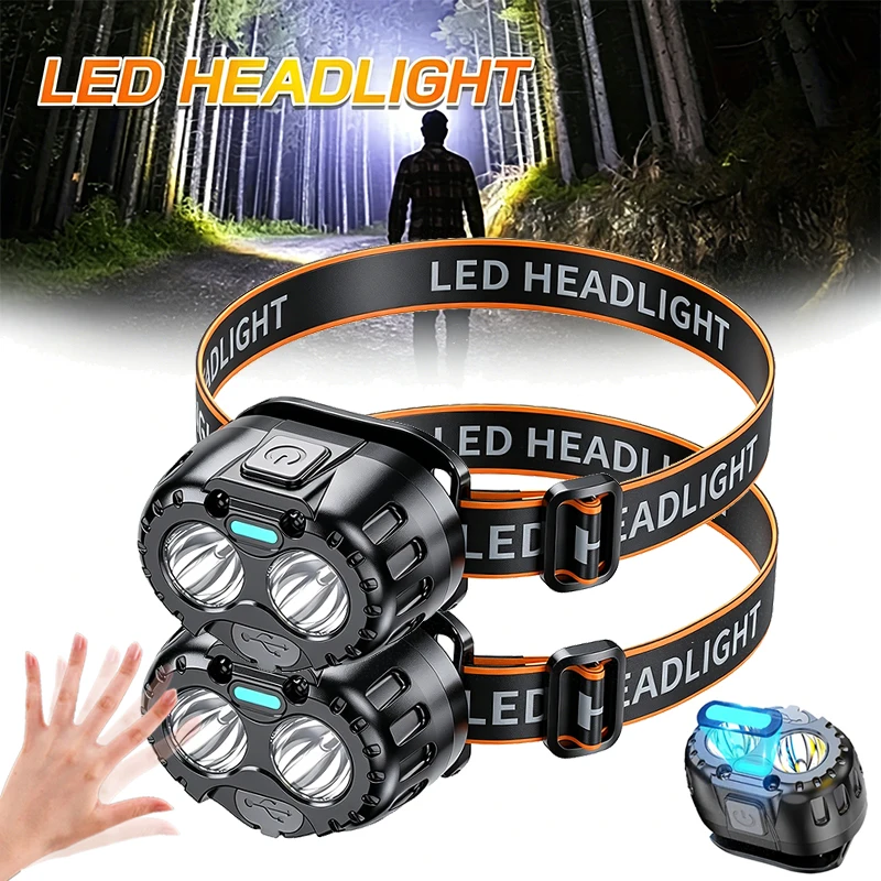 Linterna Frontal de Inducción Mini LED Recargable