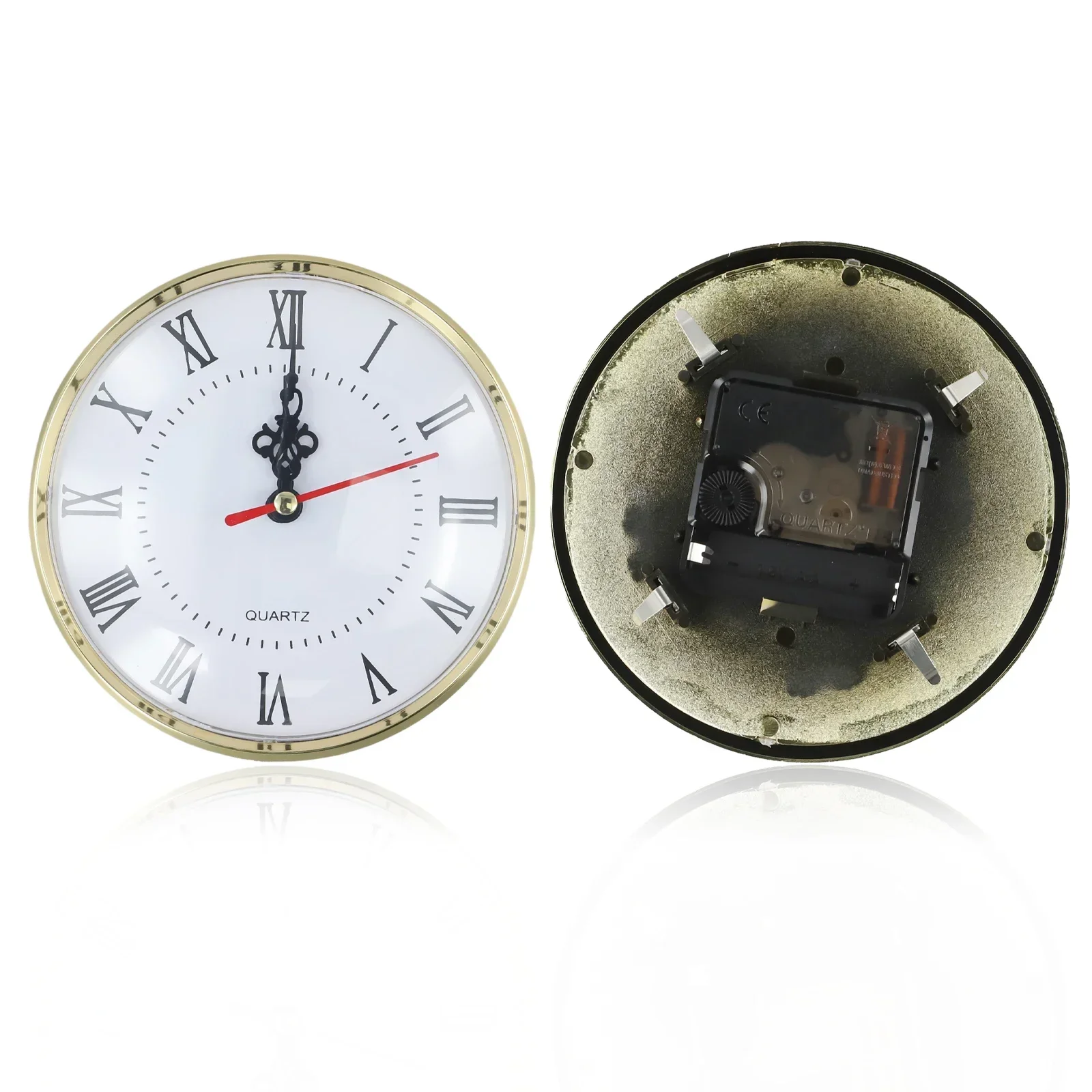 DIY 130MM Quartz Clock Insert Movement Roman Numeral Replacement Gold Silver Roman Numeral Wall Clock Bell Jar New