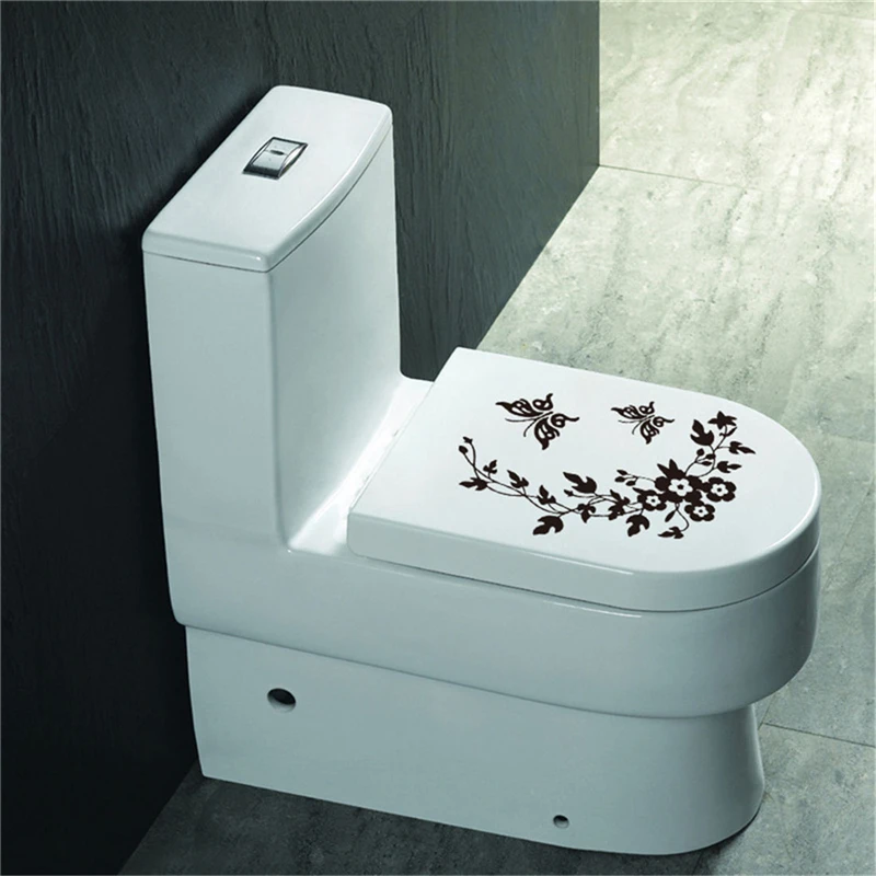 Schmetterling Blume Rebe Badezimmer Wanda uf kleber Home Decoration Tapete Aufkleber für Toilette dekorative Aufkleber Dekor