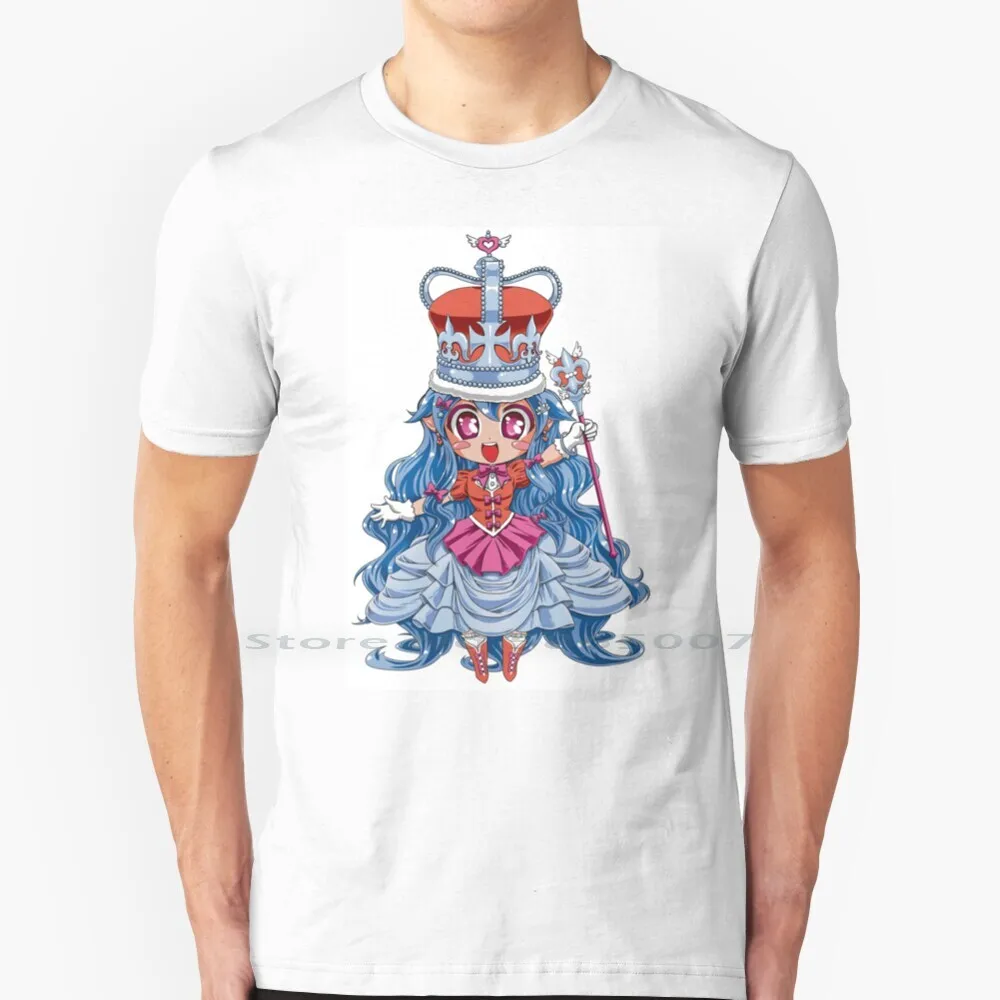 Cutie Pie Princess T Shirt 100% Cotton Anime Manga Cute Girls Queen Princess Lolita Gyaru Fashion Animu Blue Hair Kawaii Big