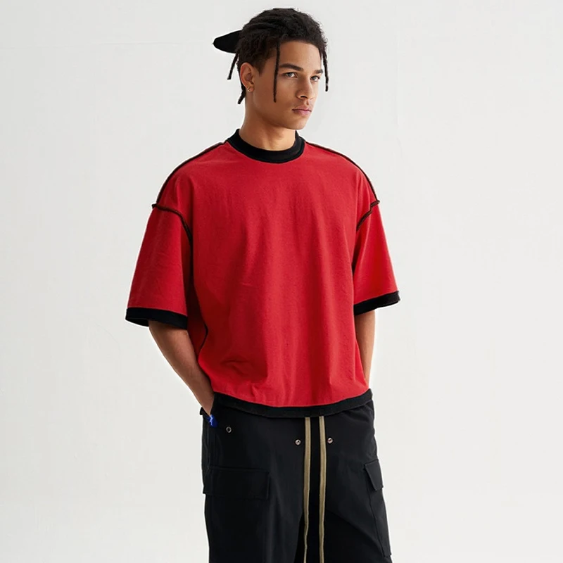 تي شيرت ذو وجهين للرجال والنساء |   40% قطن، طراز يومي متعدد الاستخدامات 250 جرام كبير الحجم