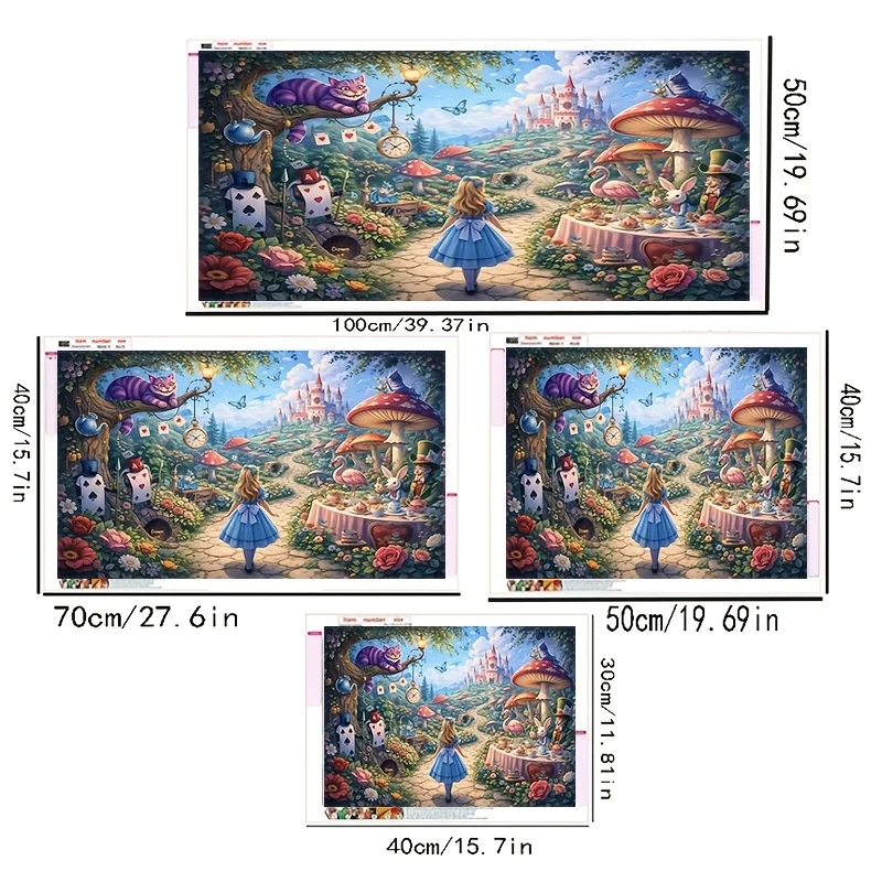 Diamantmalerei-Set, Fantasie-Wunderland-Motiv, Runde Diamanten, Volldiamant-Kunst, Mehrere Spezifikationen zur Auswahl – Detail 3