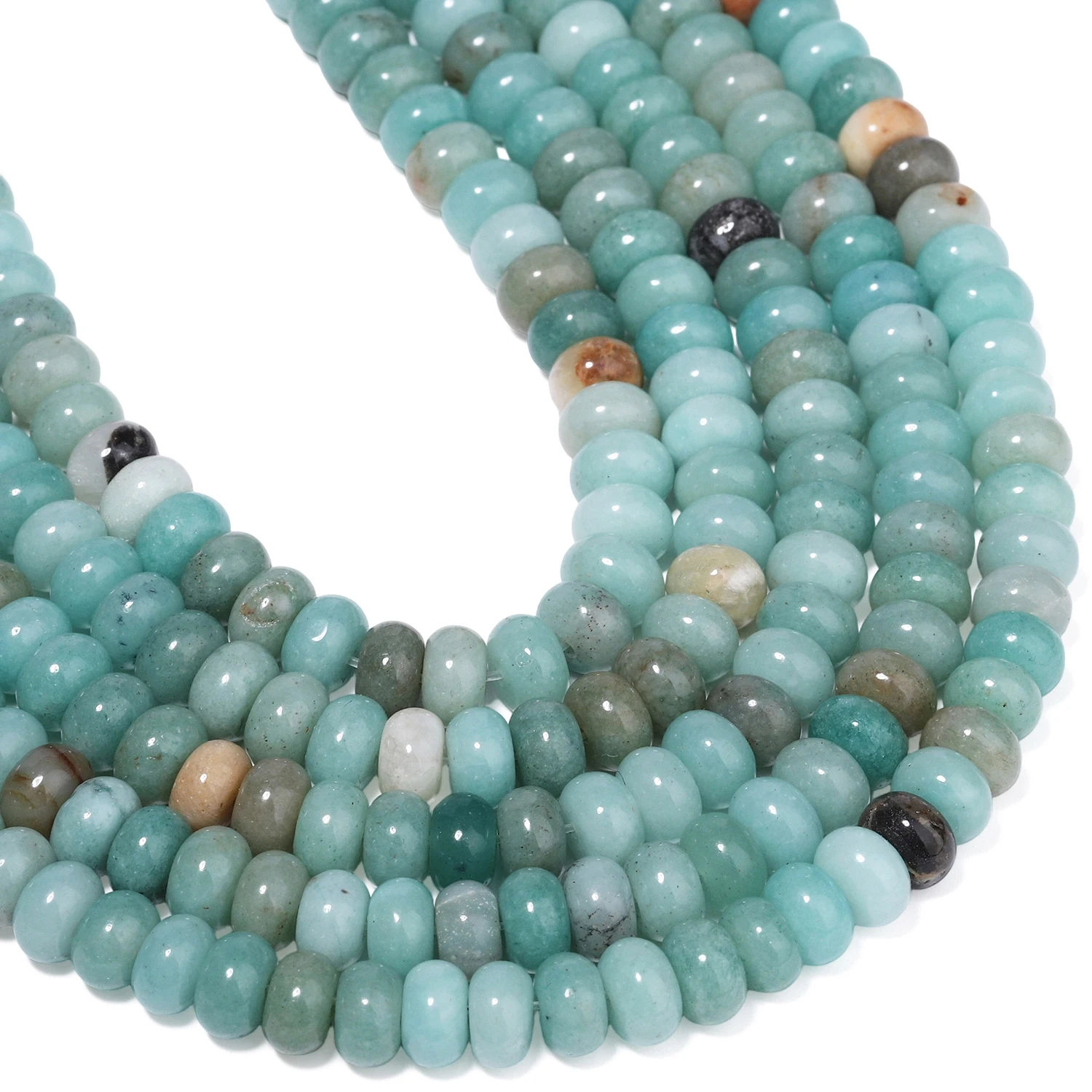 8x5mm Rondelle Natürliche Blaue Amazonit Runde Abacus Spacer Perle Für Schmuck Machen Diy Armband Zubehör