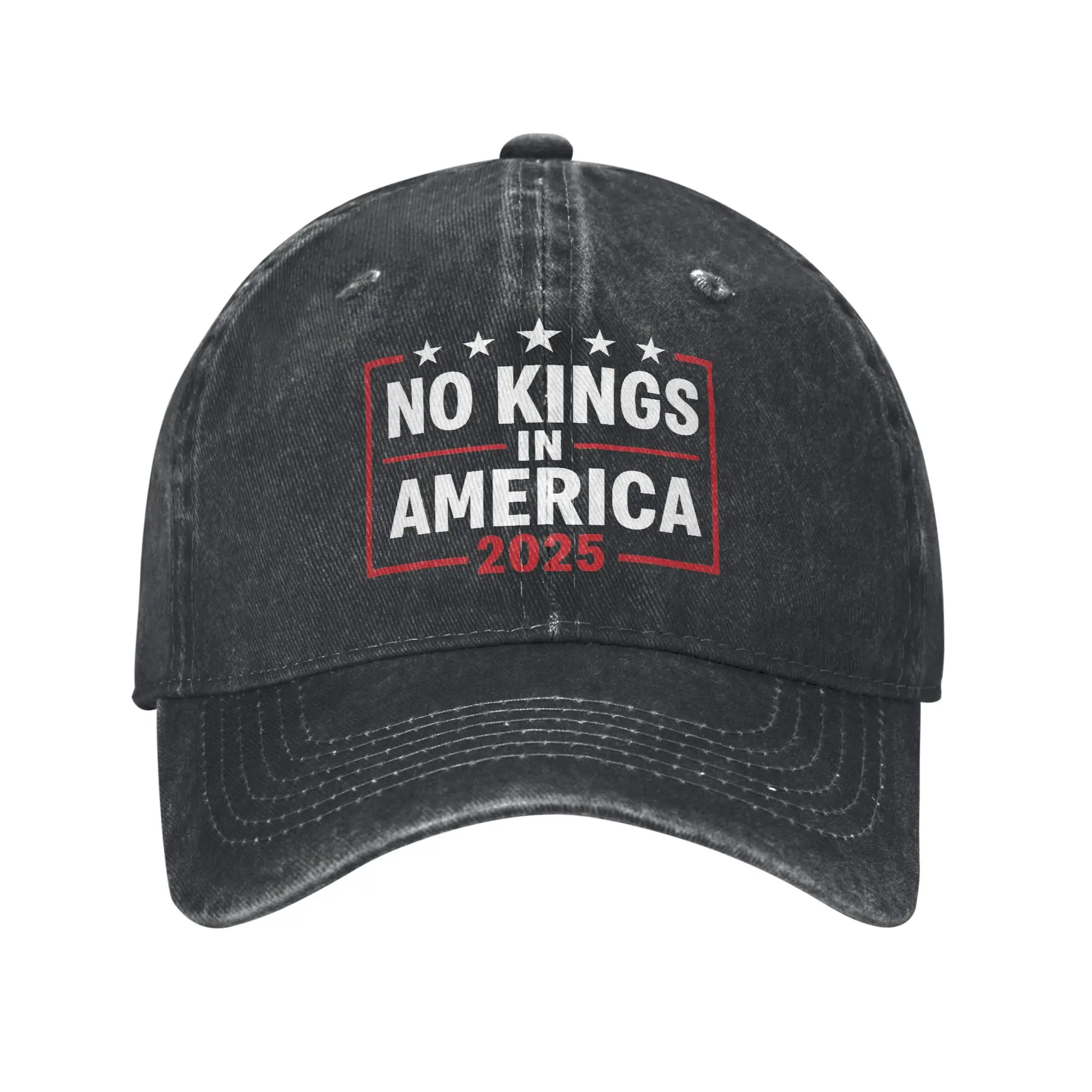 

Classic No Kings In America 2025 Baseball Caps for Men Women Distressed Denim Washed Snapback Cap Outdoor Summer Gift Caps Hat