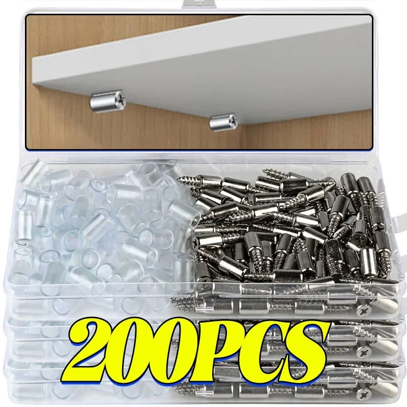 Shelf Support Pegs Cross Self-tapping Integrated Iron Screws Holder Nonslip Partition Nail with Silicone Sleeve Laminate Nails