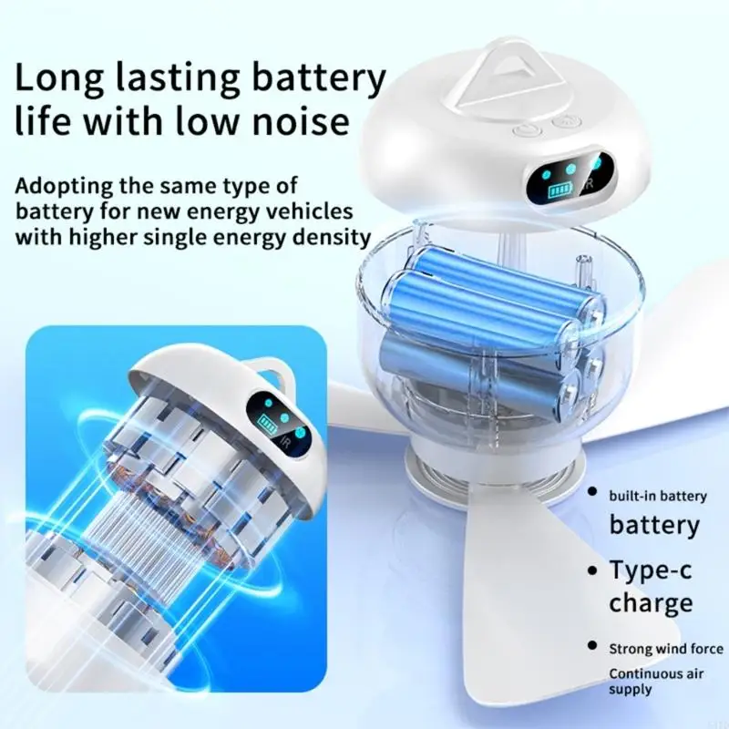 

USB -висячий вентилятор с дистанционным синхронизацией легко сборка для палаточного кухонного офиса