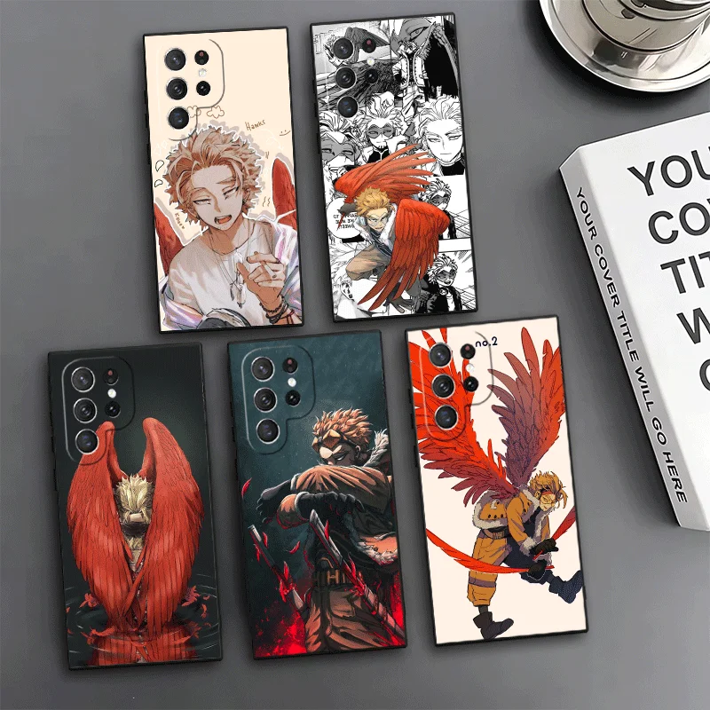 MHA My Hero Hawks Phone Case For Samsung Galaxy S24 S25 S26 Ultra S23 Plus S22 S21 FE S20 + Edge Pattern Customized Cover