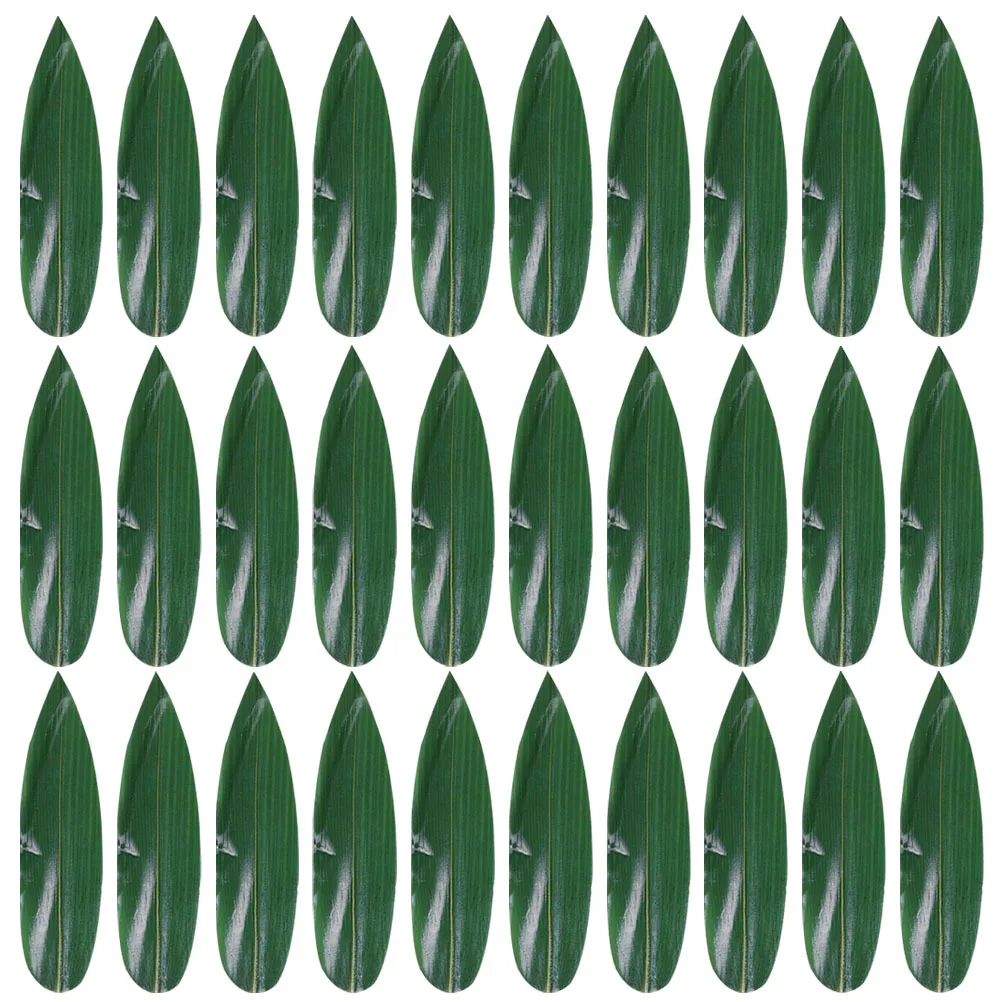

50pcs Bamboo Leaf Plating Decor Sushi Plate Ornament Fake Leaves For Sashimi Japanese Food Presentation Dish Decoration