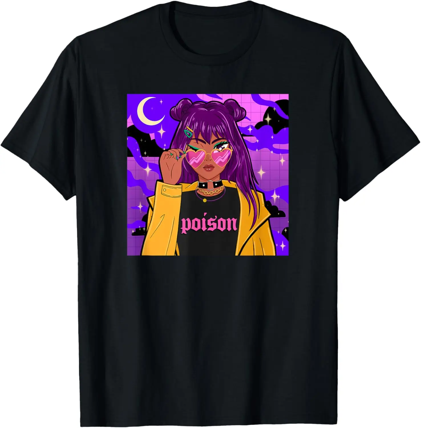 

Purple Hair Anime Manga Kawaii Aesthetic Fairy Kei Harajuku T-Shirt