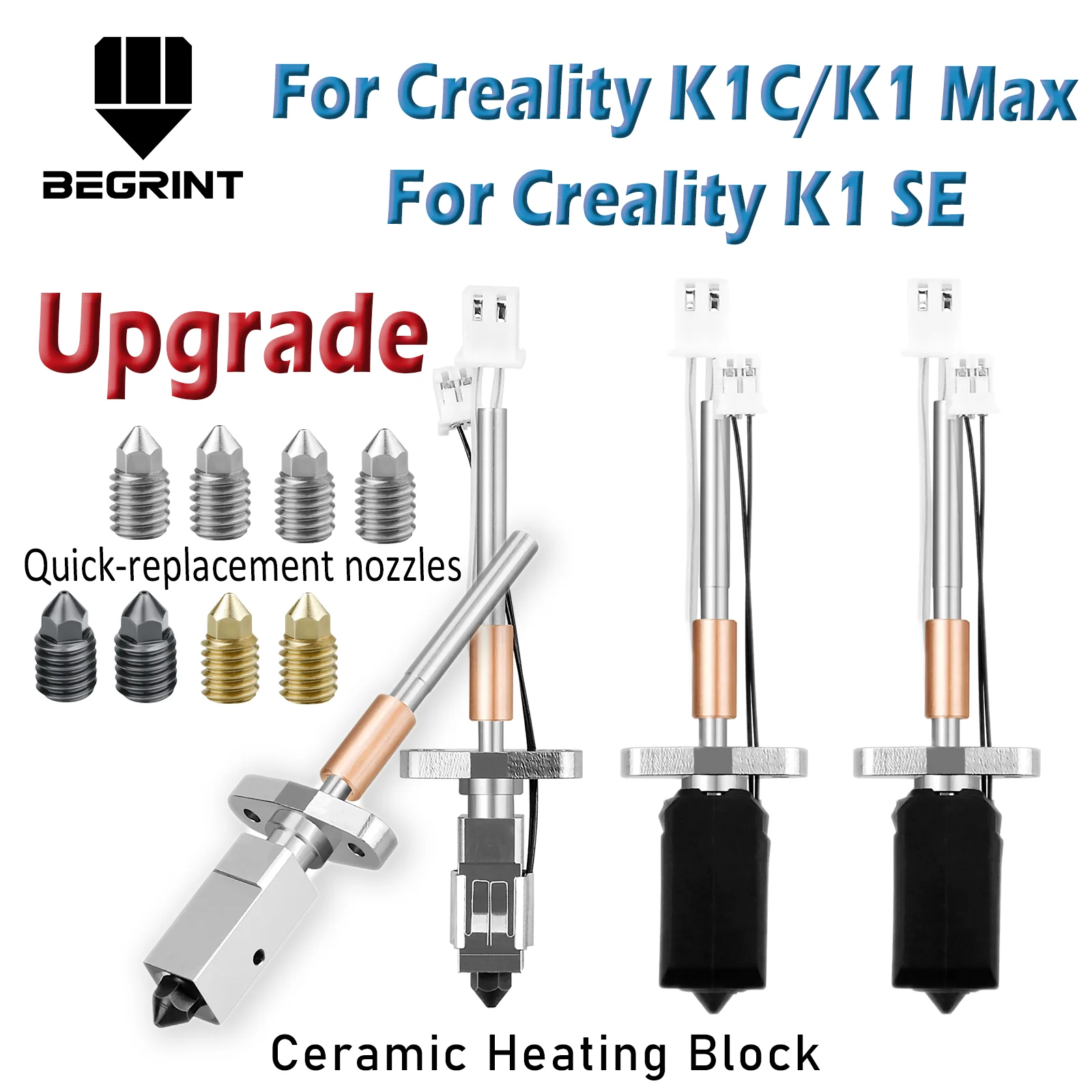

Новое обновление Hotend для Creality K1C/K1 MAX hotend, сменная насадка из латуни, жесткая для K1 SE hotend Kit, 3D-принтер