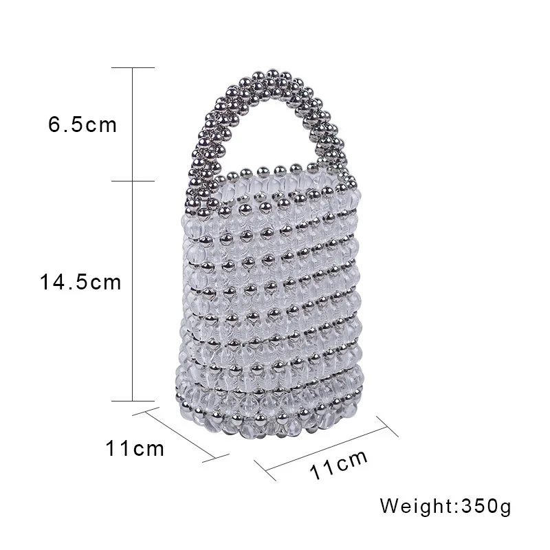 Designer Beaded Shoulder Bags Charm White Pearls Crossbody Bag Handmade Women Pearl Bags Luxury Evening Clutch Purse Lady