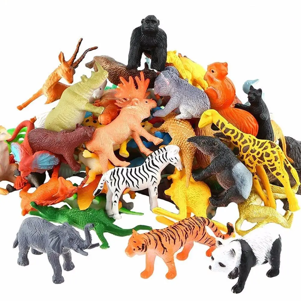 53pcs/set Mini Educational Toys Cognitive Development Animal World Zoo Model Simulation Animal Animal Model Animal  Figure