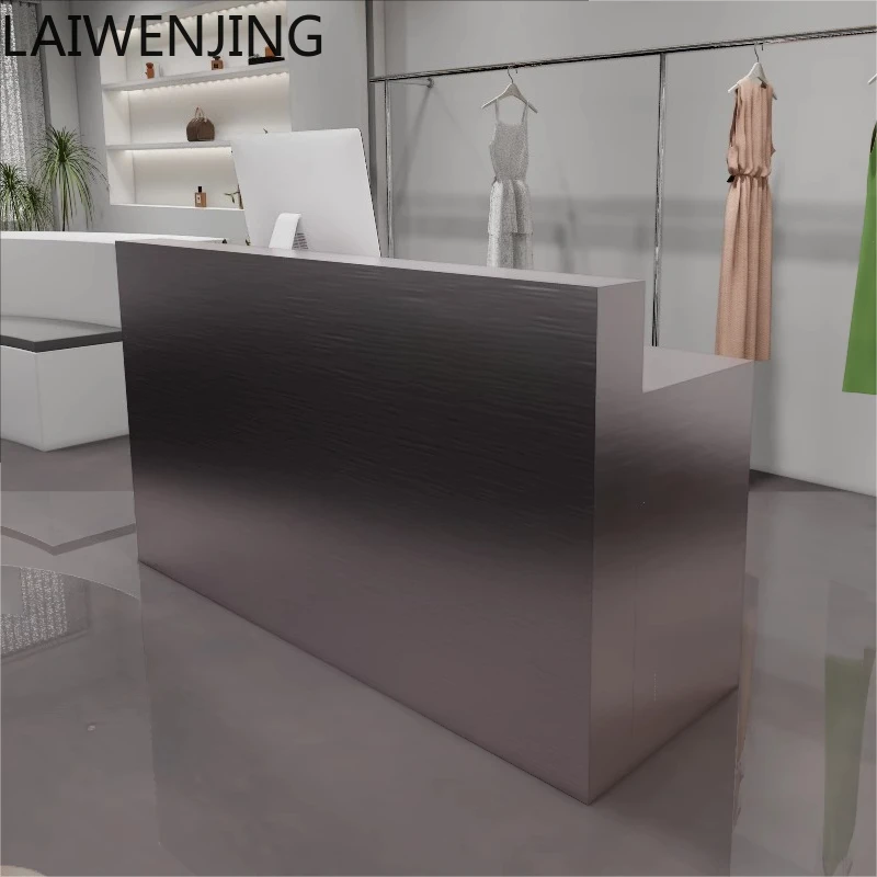 

MJY stainless steel checkout page store small bar table front desk hairdresser reception desk