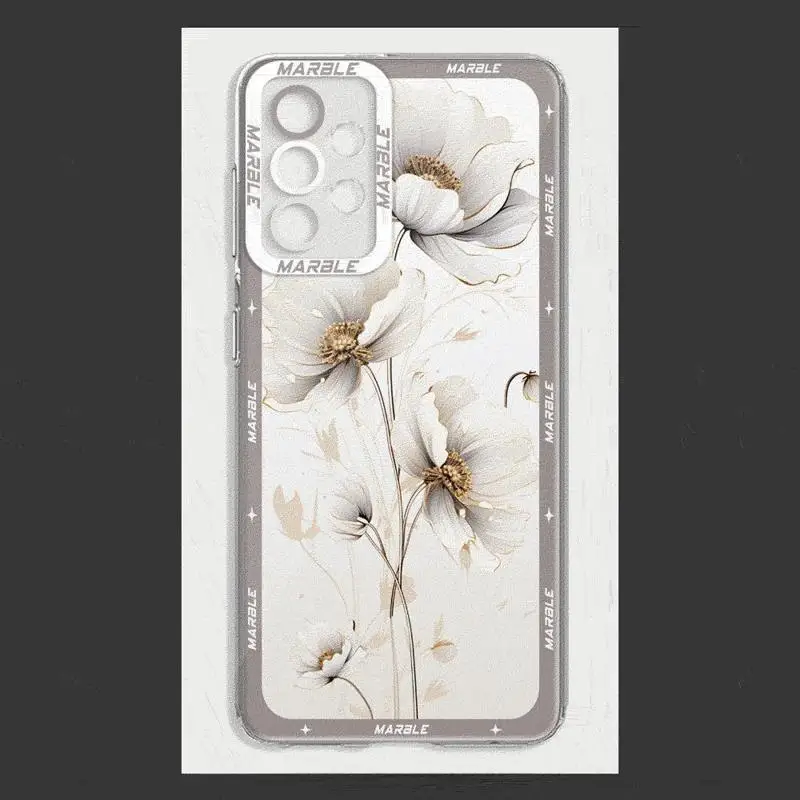 Marble Case for Samsung Galaxy A35 A55A53 A54 A73 A34 A33 A25 A24 A13 A14 A15 5G Transparent Soft