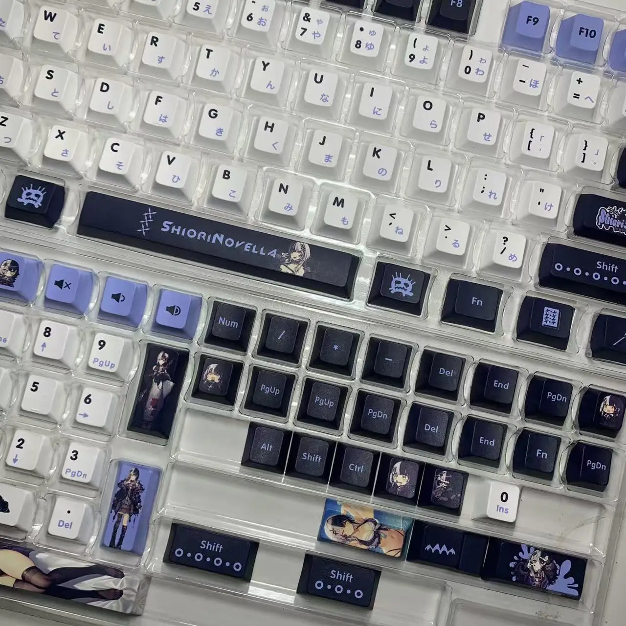 Cute Anime Shiori Novella Keycaps Hololive Vtuber Key Cover PBT DYE Sublimation Cherry MX Switch Keycap for Mechanical Keyboard