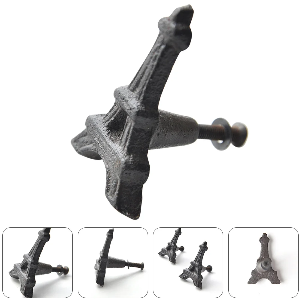 

Vintage Cast Iron Door Knobs Eiffel Tower Drawer Pulls Cabinet Handle Rustic Style Furniture Pull Bathroom Pulls