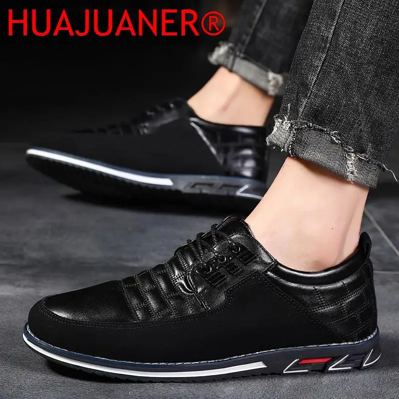 Chaussures en cuir respirantes pour hommes, baskets plates décontractées, chaussures de marche de loisirs, Parker rond, outillage à la mode, adultes, grande taille, 47, 48, nouveau