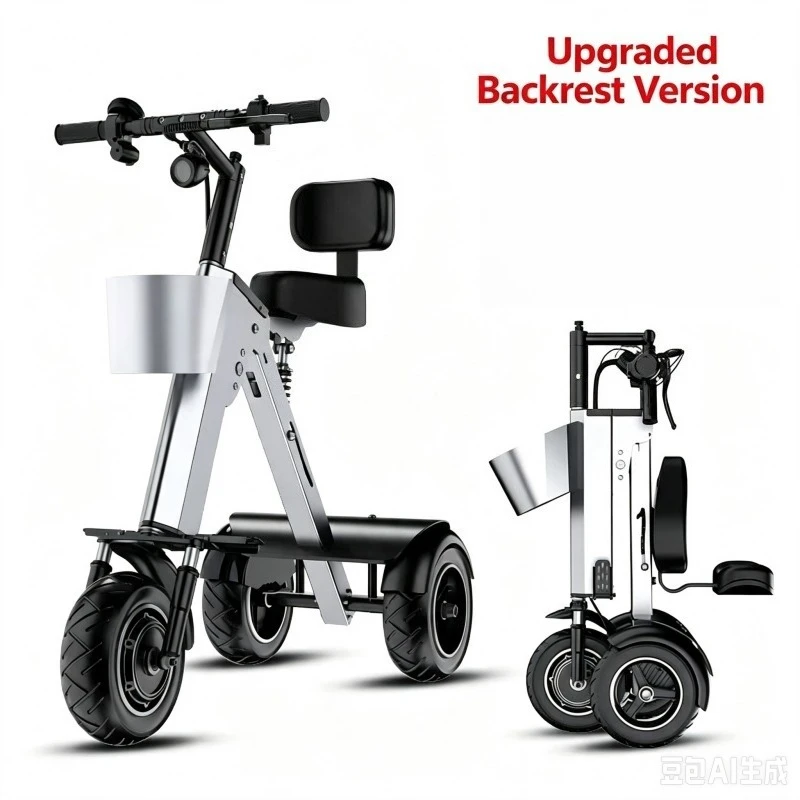Folding Electric Tricycle Household Adult Commuting Vehicle For Parent‑child Travel And Personal Driver Service Usage