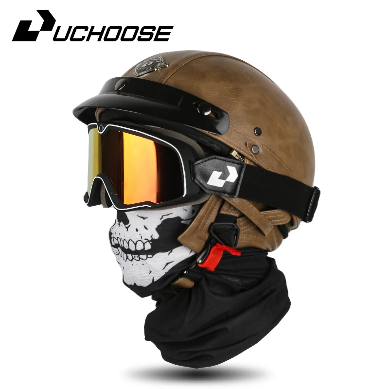 Retro Motorcycle Helmet Japanese Summer Half Helmet Electric Motorcycle Men's and Women's Ultra Light Safety Helmet