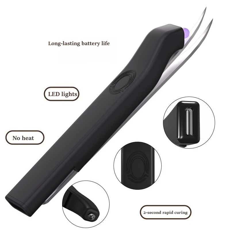 Mini Handheld UV Lash Tweezer Lamp Fast Curing Light for Eyelash Extension Glue