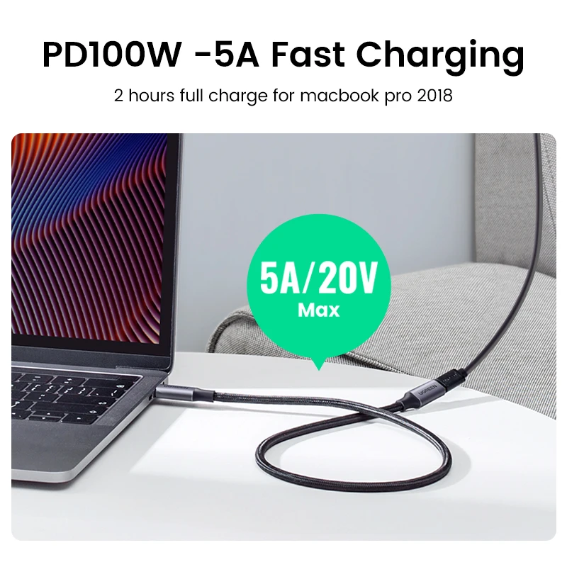 Ugreen USB C Gen 2 Extension cable PD100W 4K male to female USB Type C 3.1 Fast charging data For Apple Macbook xiaomi notebook