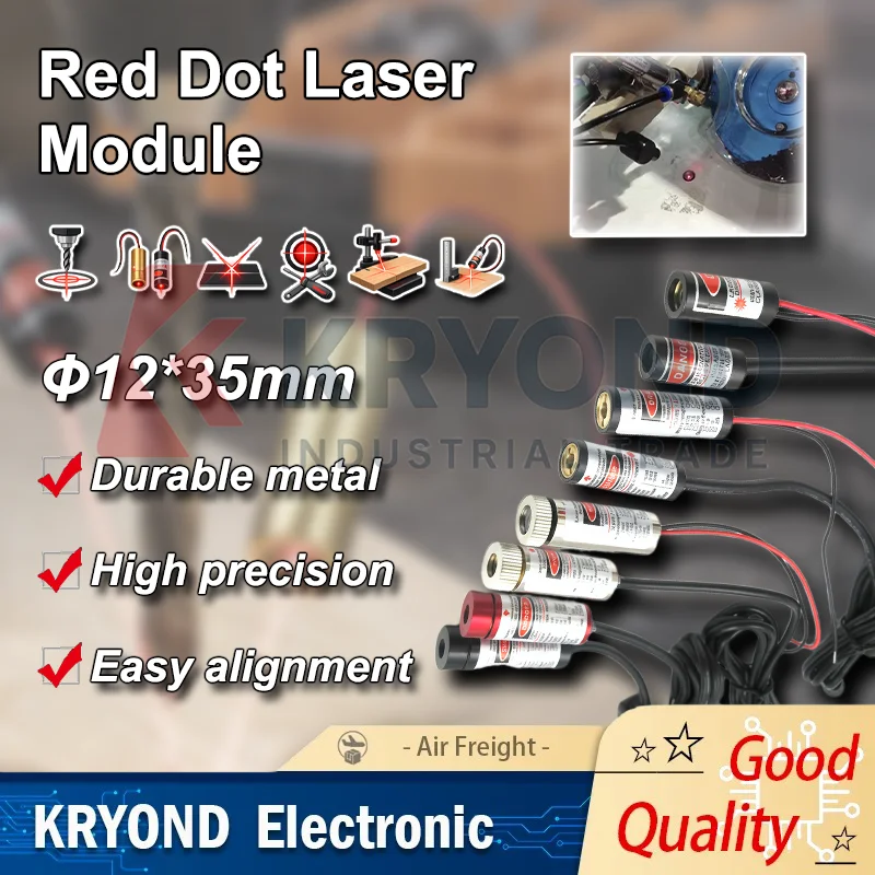 Red Dot Laser Module for Engraving Machine Button Making Sewing Machine Cross Infrared Positioning Lamp 3V to 5V Power Supply
