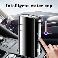 400ML 12V Portable Car Heating Cup Smart Touch LCD Display Stainless Steel Water Warmer Bottle Thermos Cup Auto Heater Cups