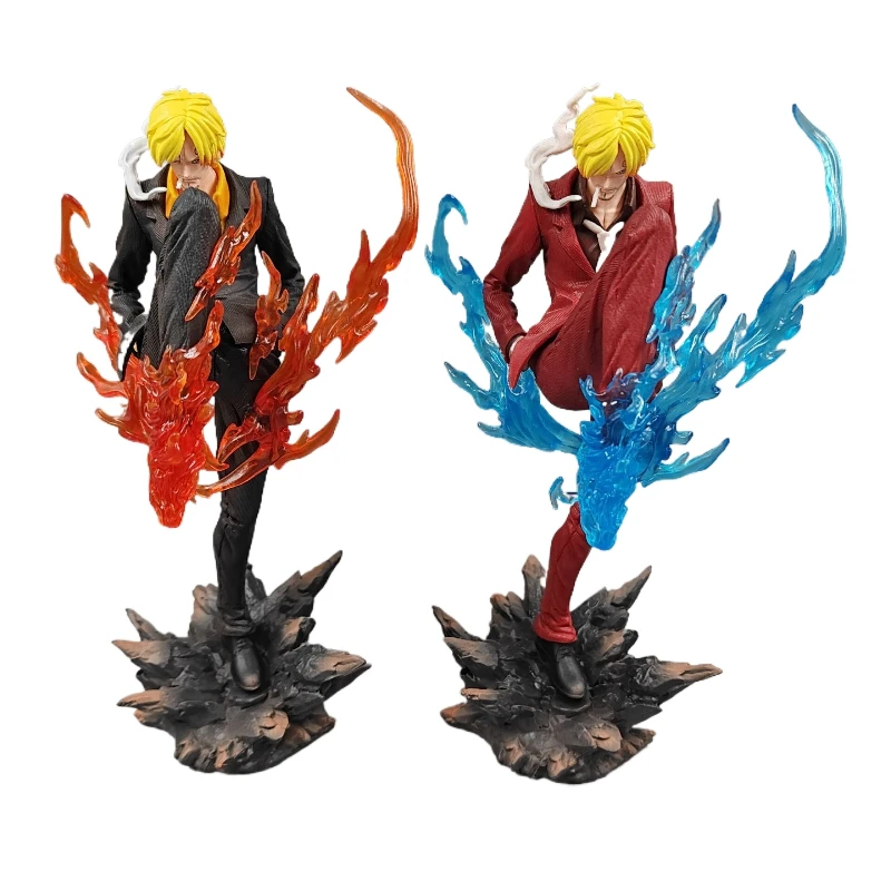 24 cm une pièce: Pose debout- 'flame Demon Leg' Sanji Anime Figure modèle Statue Collection décoration de bureau ornement jouets