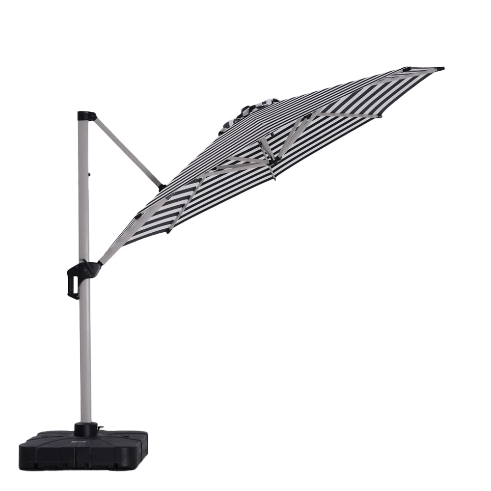 Custom Parasol 3m Garden Umbrella Aluminum Cantilever Patio Umbrella Outdoor with Solar Panel
