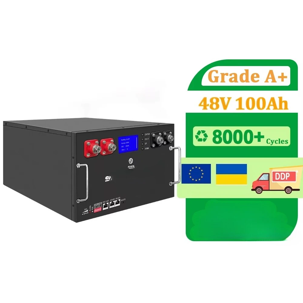 48V 105Ah 5KWH Solar Lithium Battery Pack Solar Energy System 8000 Cycles for Home LiFePO4 Energy Storage Battery