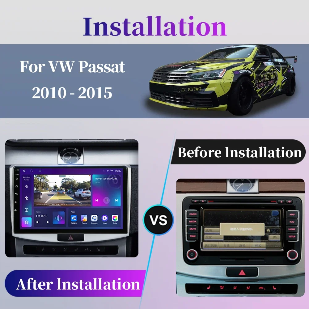 For Volkswagen Passat B7 B6 CC 2010 - 2015 Car Radio Android Multimedia Player Navigation GPS Carplay Touch Screen Auto Stereo