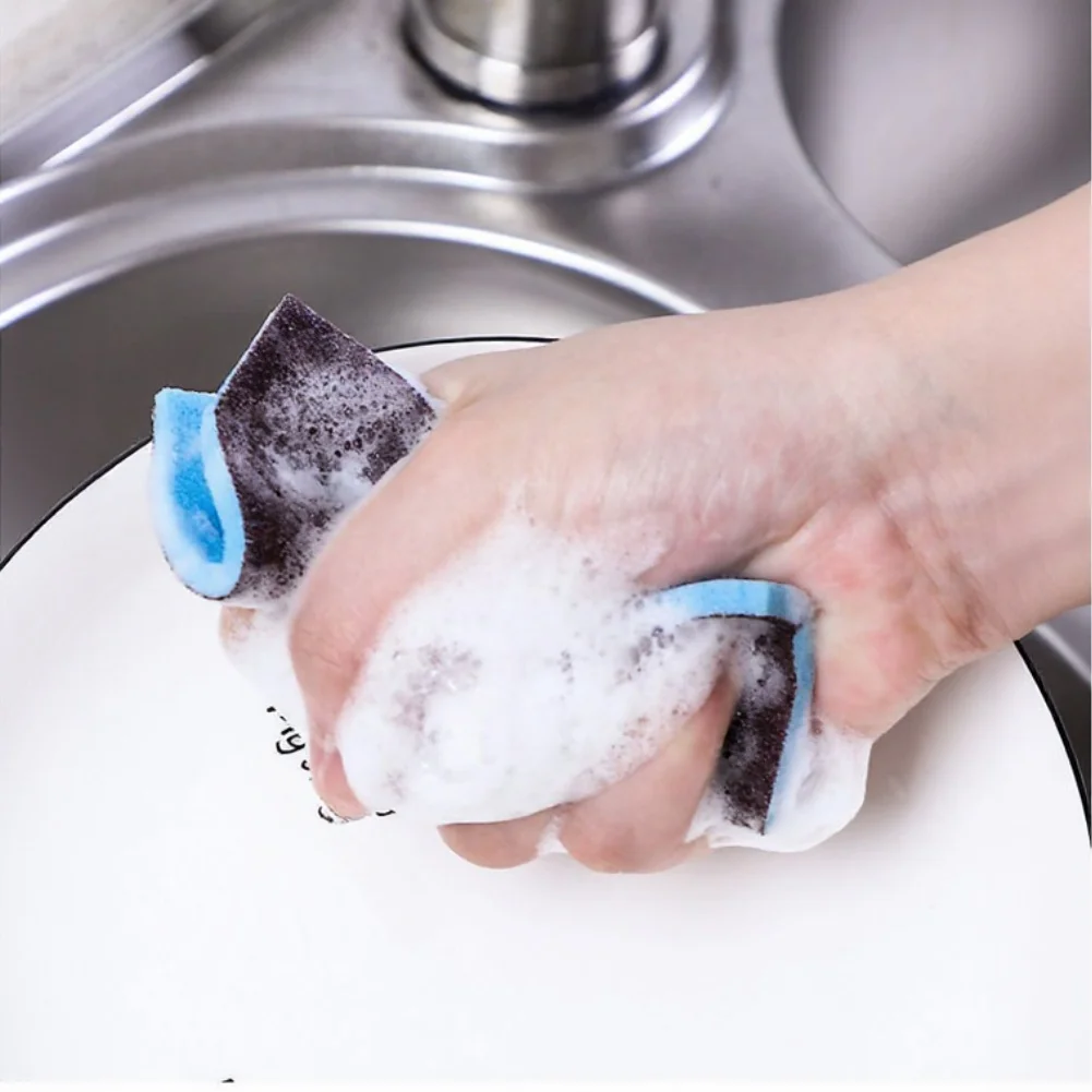 1pc Emery Sand Scrub Sponges For Pot Cleaning Kitchen Utensils Grout Polishing Dishwashing Removing Stains Household Spare Parts