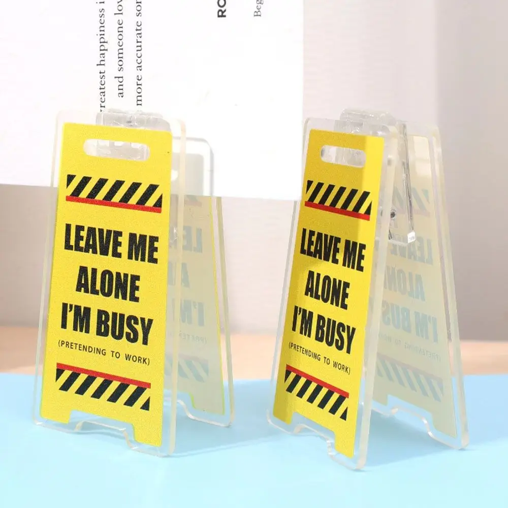 

Забавный акриловый настольный знак «Leave Me Alone I'M Busy», мини-желтый зажим для билетов, держатель для фотографий, зажимы, юмористический подарок коллеги
