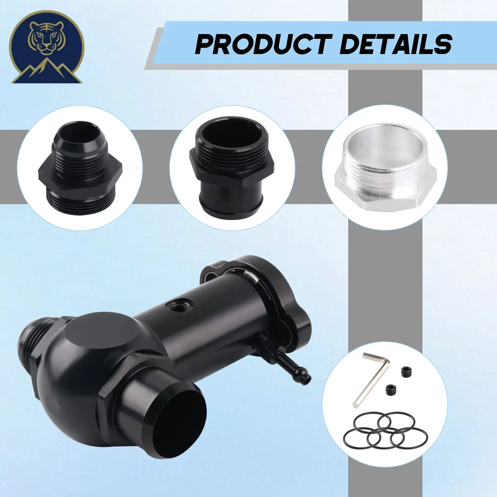 Aluminum Radiator Filler Neck 16AN 20AN Raised Inline 1/8 NPT Port For Nissan 1JZ 2JZ RB25 KA24 Honda Civic Racing Cooling