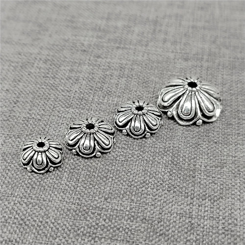 

5pcs of 925 Sterling Silver Flower Bead Caps for Bracelet Necklace 8mm 10mm 12mm 14mm