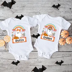 Personalized halloween baby romper custom Name Girl Boy Halloween Party Outfit newborn short sleeve bodysuit infant fall clothes