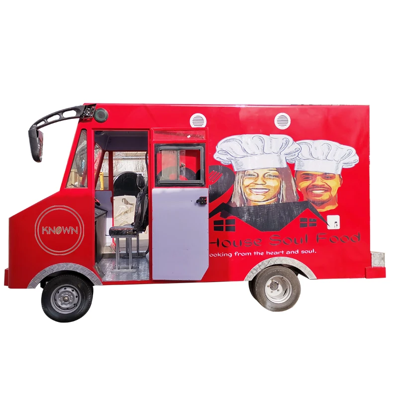 Electric Drivable Food Truck with Full Kitchen for Sale Ice Cream Sandwich Bakery Pizza Coffee Exhaust Fan Mobile Food Cart