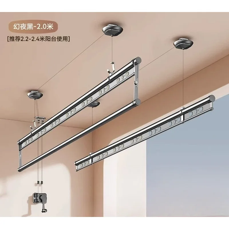 for Balcony Hand Crank Lifting Drying Rack Home Indoor Folding Quilt Clothes Drying Rack