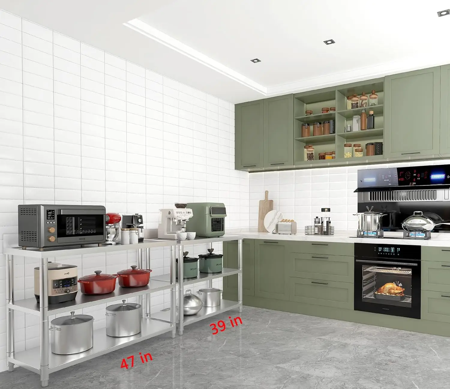 Heavy Duty Free Standing Stainless-Steel Commercial Restaurant Kitchen Work Table, Prep & Utility Workbench with Double Storage