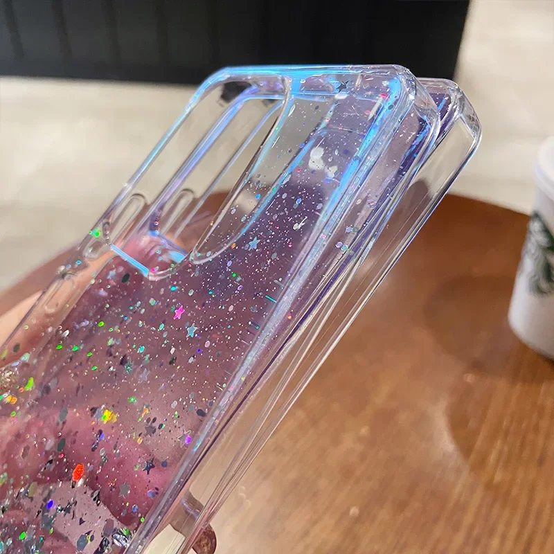 حافظة شفافة لهاتف OPPO Reno13F جليتر ستار ترتر شفاف رقيق للغاية من السيليكون الناعم غطاء خلفي Reno 12 F 13 Pro Plus + 13F Capa